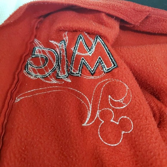 Disney Women Mickey Mouse Red Fleece Lightweight Hoodie Jacket Sz 15/17 XLarge - Picture 9 of 12